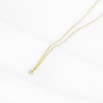 14K Solid Gold Tiny Diamond Charm Necklace – Minimalist Dainty Diamond Necklace, Adjustable 16–18” Rope Chain