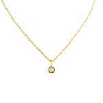  Minimalist Dainty Diamond Necklace, Adjustable 16–18” Rope Chain