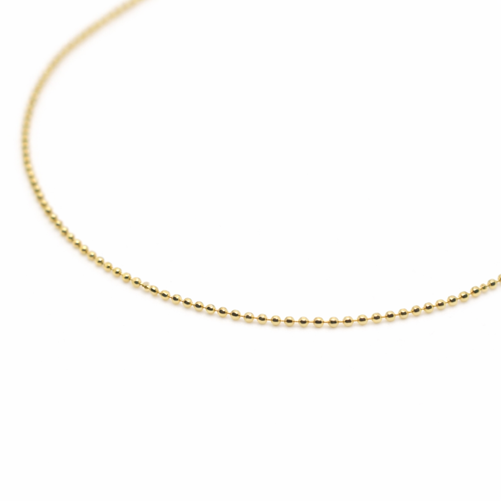 14K Gold Diamond Cut Bead Chain Bracelet - 1.1mm Bead Chain Bracelet - Sash Jewelry