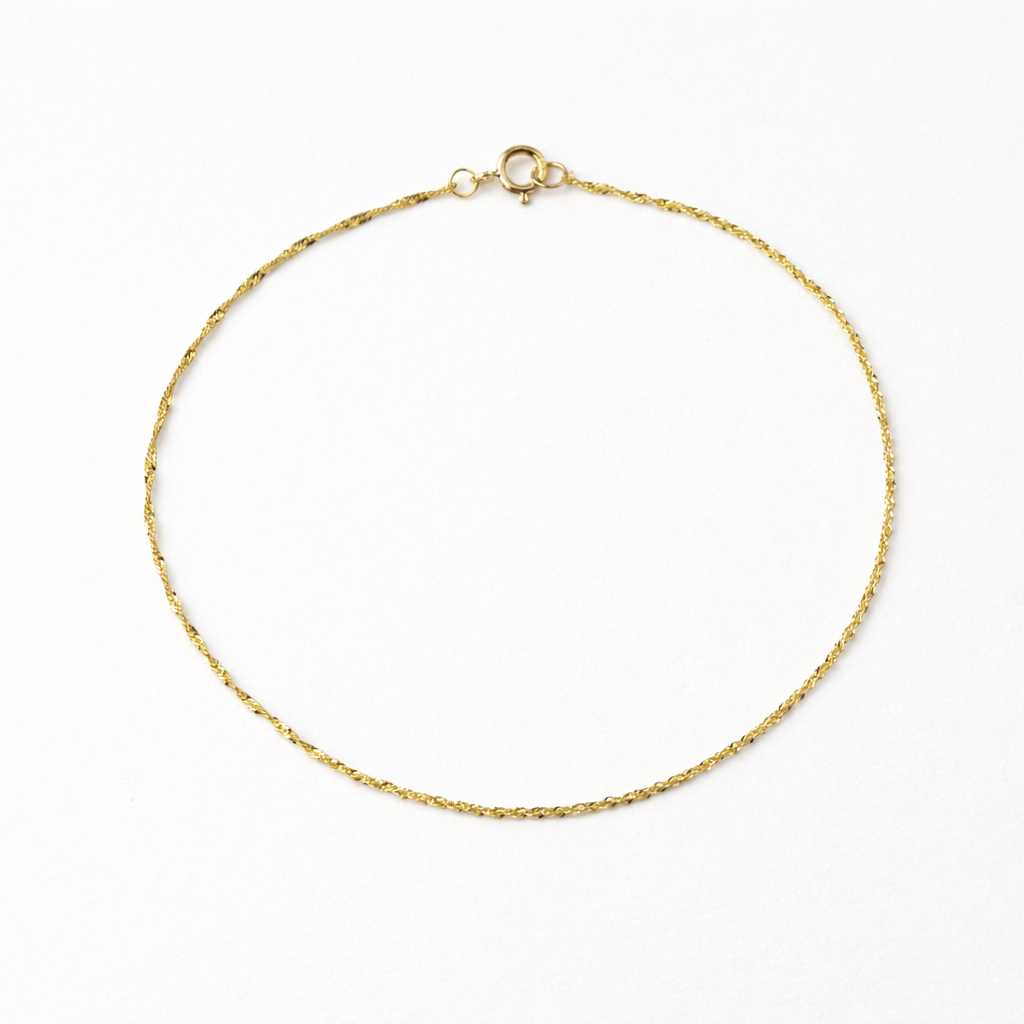 14K Gold Dainty Sparkle Chain Bracelet