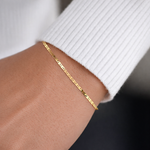 14K Solid Gold Mariner Bracelet – 1.9mm Yellow Gold Chain Bracelet - Sash Jewelry