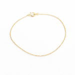 14K Solid Gold Dainty Bracelet – 1mm Diamond Cut Cable Chain Sparkle Bracelet - Sash Jewelry