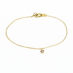 14K Solid Gold Tiny Diamond Bracelet – Delicate Gold Chain Bracelet