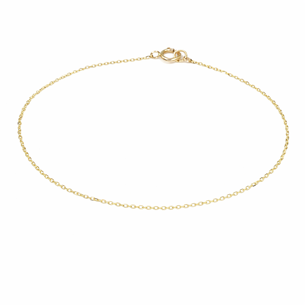 14k solid gold dainty chain bracelet 0.9mm simple minimalist bracelet