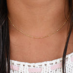 14K Solid Gold Bead Chain Necklace – Dainty 0.9mm Layering Necklace - Sash Jewelry