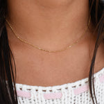 14K Solid Gold Bead Chain Necklace – Dainty 0.9mm Layering Necklace - Sash Jewelry