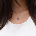 14K Gold Three Interlocking Rings Necklace | Tri Color Gold