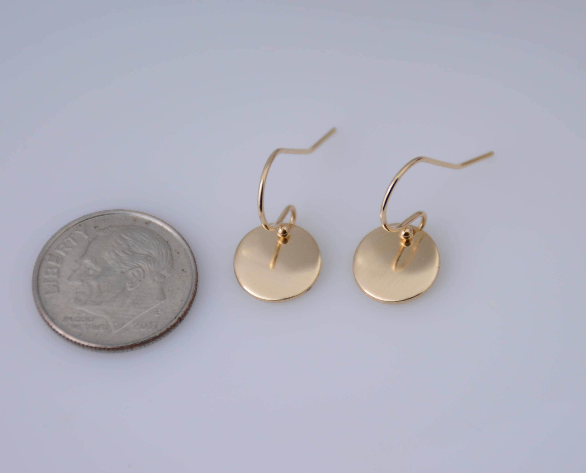 14K Gold Tiny Disc Earrings