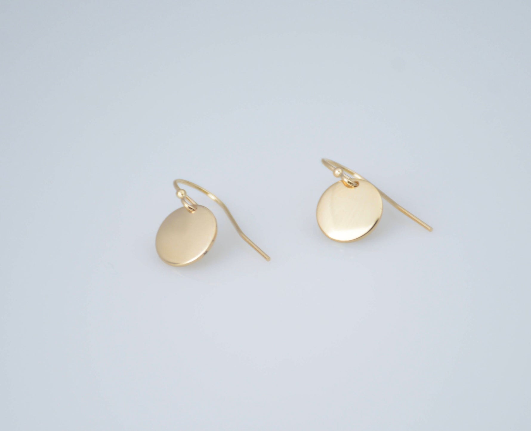 14K Gold Tiny Disc Earrings