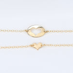 Mother Daughter Bracelet Set – 14K Gold Heart Charm Bracelets - Sash Jewelry