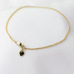 14K Gold Wheat Chain Bracelet with Tiny Heart Charm - Sash Jewelry