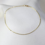 14k solid gold flat cable chain bracelet 
