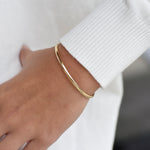 14K Solid Gold Cuff Bracelet: Minimalist Style - Sash Jewelry