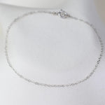 14k White Gold 1.2mm Flat Oval Chain 