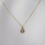 14K Gold Moon and Star Charm Necklace - Sash Jewelry