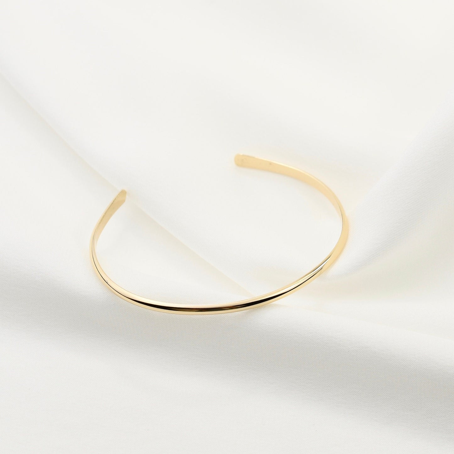14K Gold Minimalist Cuff Bracelet