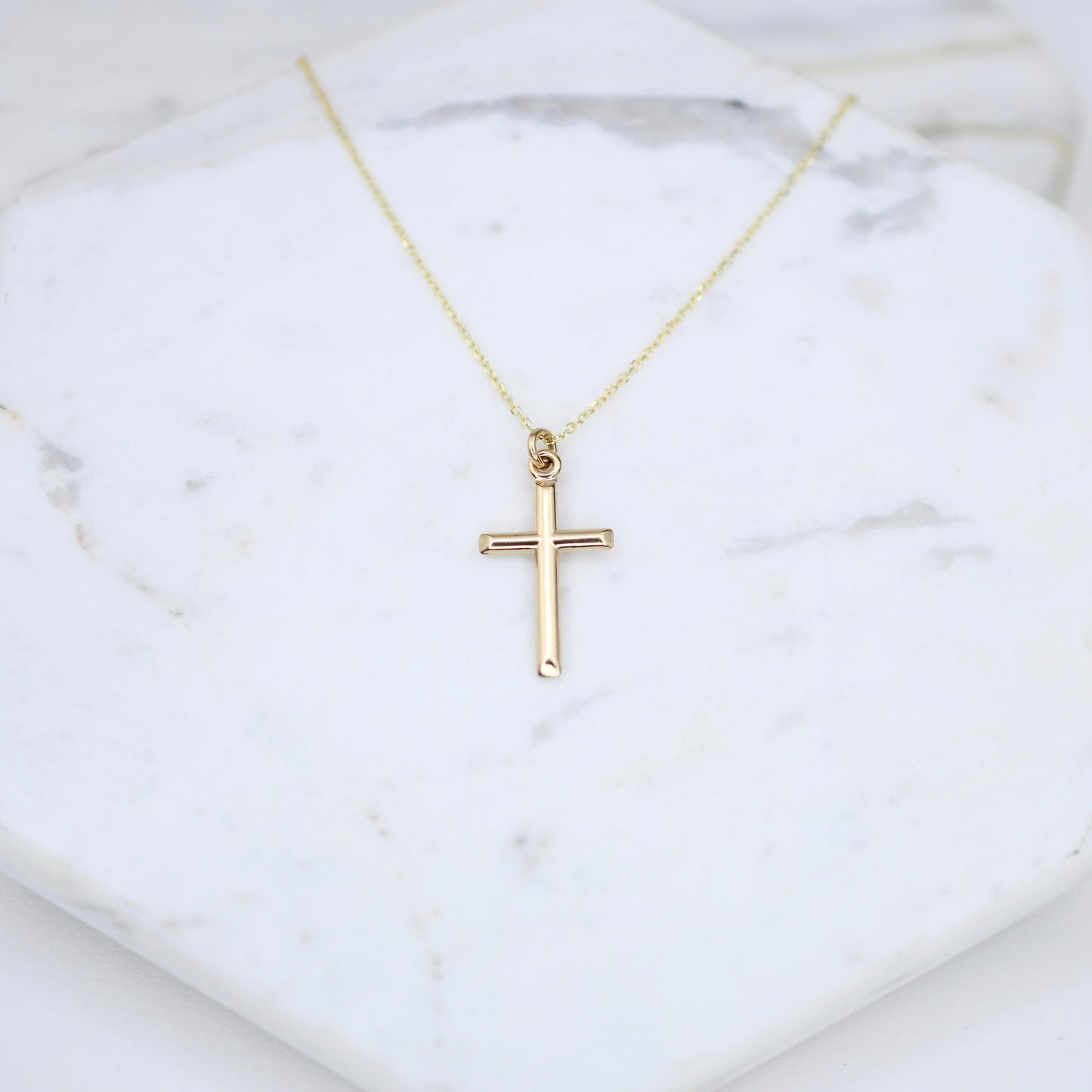 14K Gold Cross Necklace