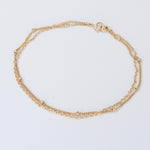 14K Gold Double Chain Bracelet – Cable & Satellite Chain - Sash Jewelry