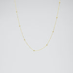 14K Gold Satellite Necklace, 14k Gold Satellite Choker - Sash Jewelry
