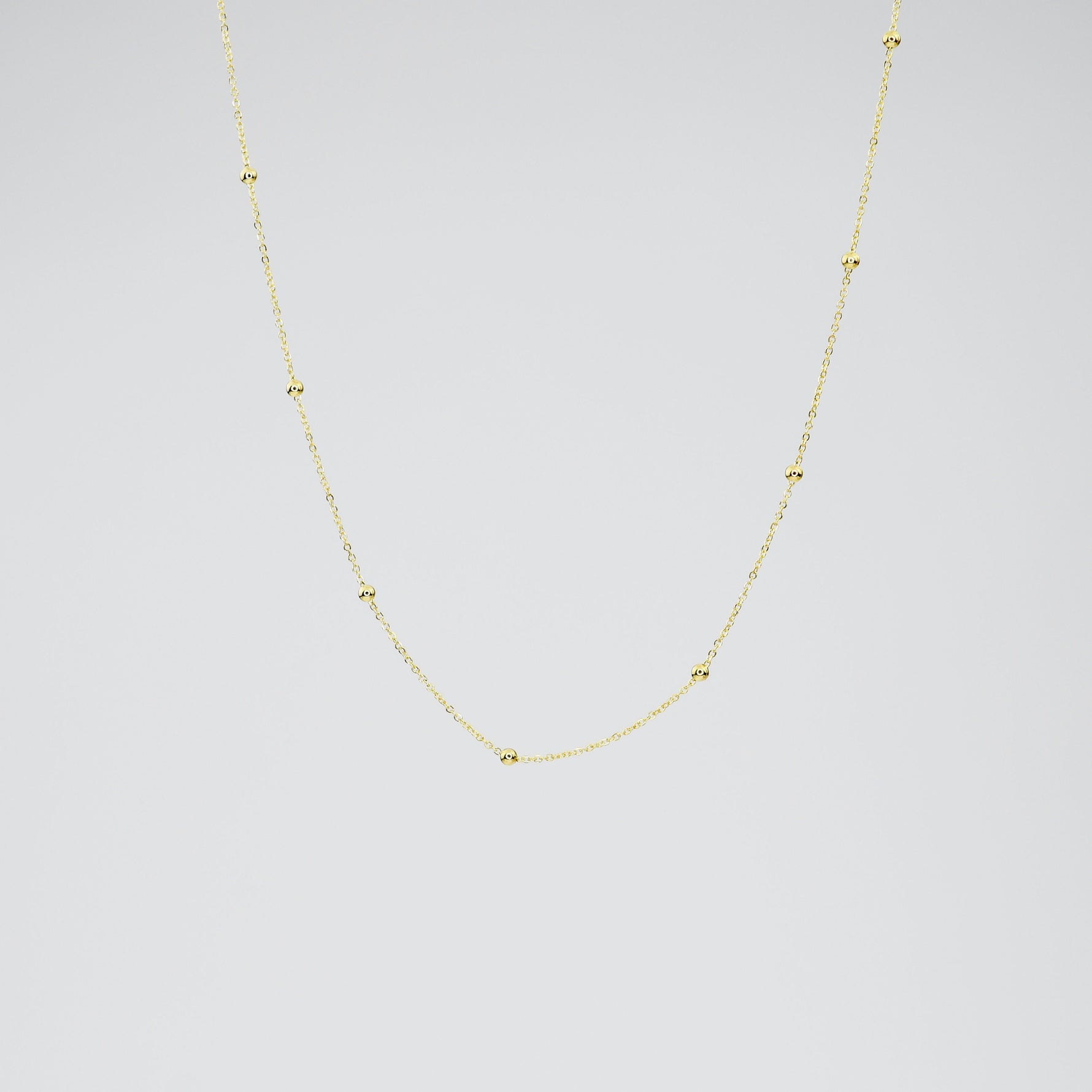 14K Gold Satellite Necklace, 14k Gold Satellite Choker - Sash Jewelry
