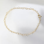 14K Gold Heart Chain Bracelet - Sash Jewelry