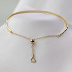 14k gold hammered bar bracelet 