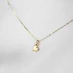 14K Solid Gold Tiny Heart Necklace | Minimal Heart Charm