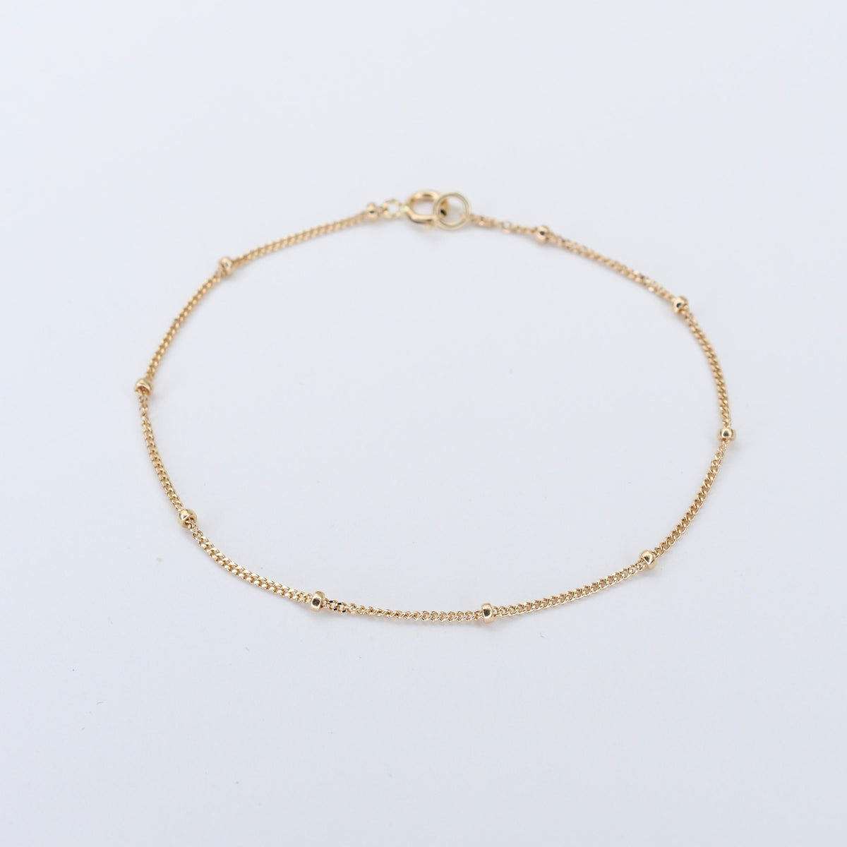 14K Gold Satellite Chain Anklet. 14K Gold Delicate Anklet - Sash Jewelry