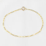 14K Yellow Gold Paper Clip Chain Bracelet 