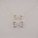 mother daughter heart infinity necklace set