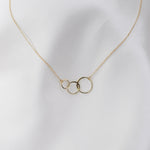 14K Gold Three Circle Necklace - Sash Jewelry