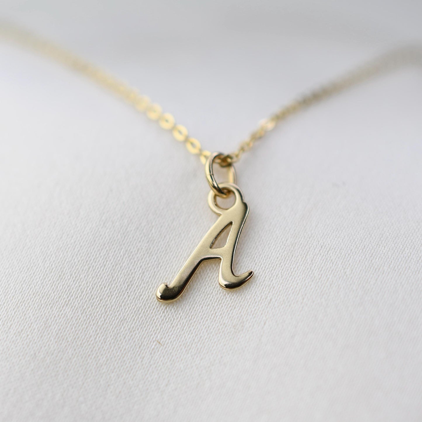 Dainty 14K Solid Gold Initial Necklace | Personalized Charm