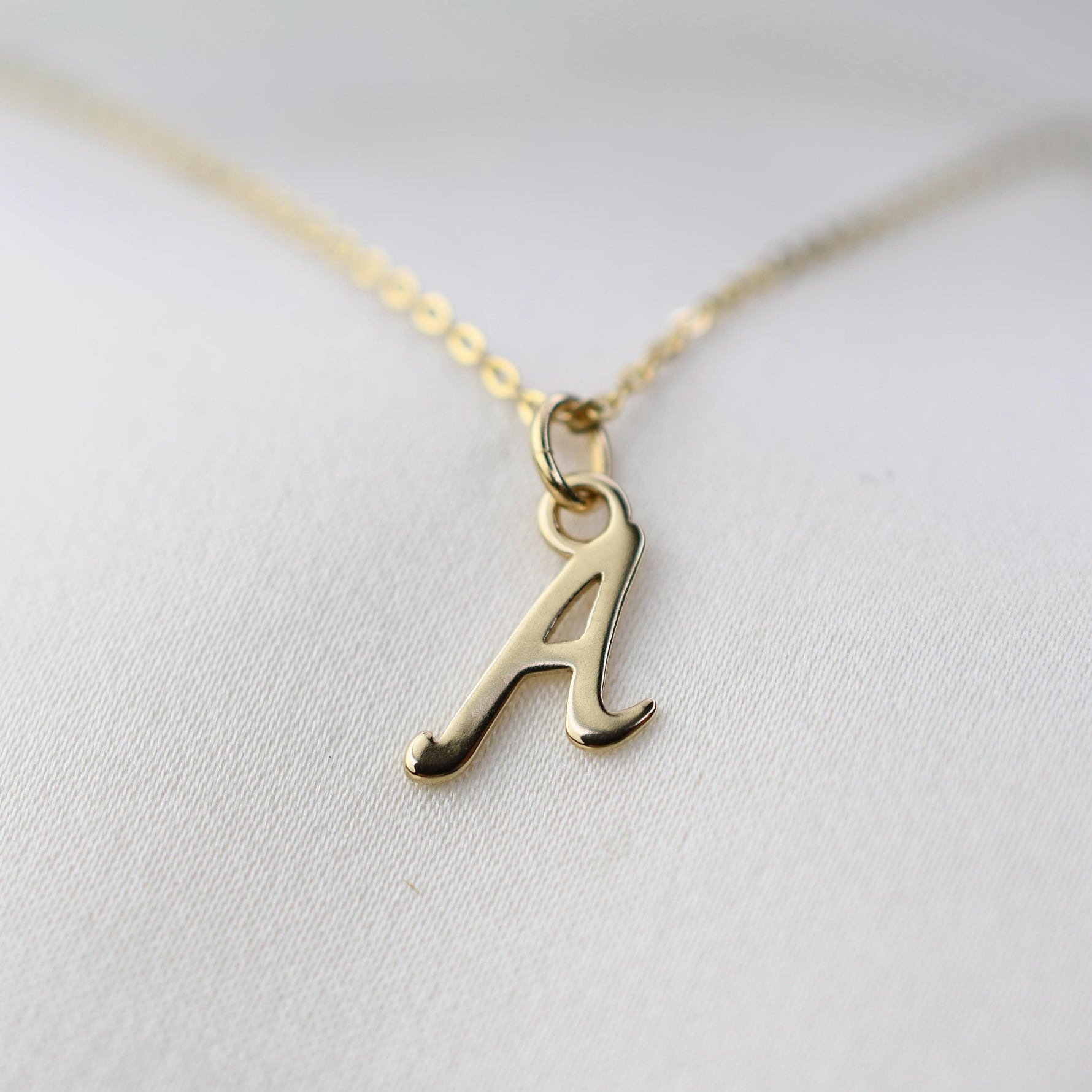 Dainty 14K Solid Gold Initial Necklace | Personalized Charm - Sash Jewelry