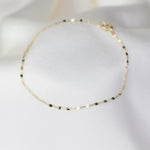 14K Solid Gold Dapped Link & Drawn Cable Chain Bracelet - Sash Jewelry