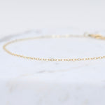 14k gold 1.2mm flat cable chain bracelet 