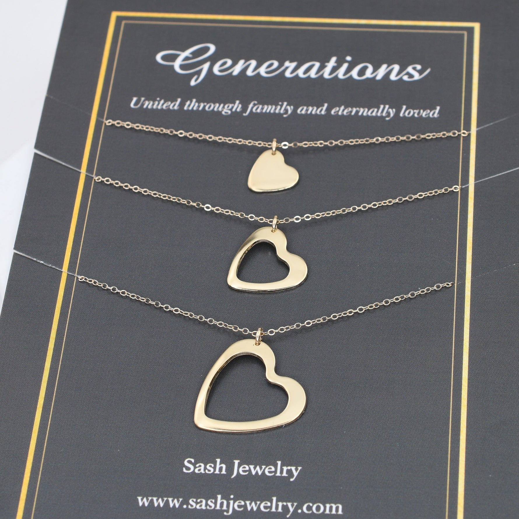 14K Gold Generations necklace. Generations gift - Sash Jewelry