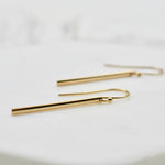 Gold bar earrings. Minimal Bar Earrings. 14K gold bar earrings. Bar earrings. - Sash Jewelry