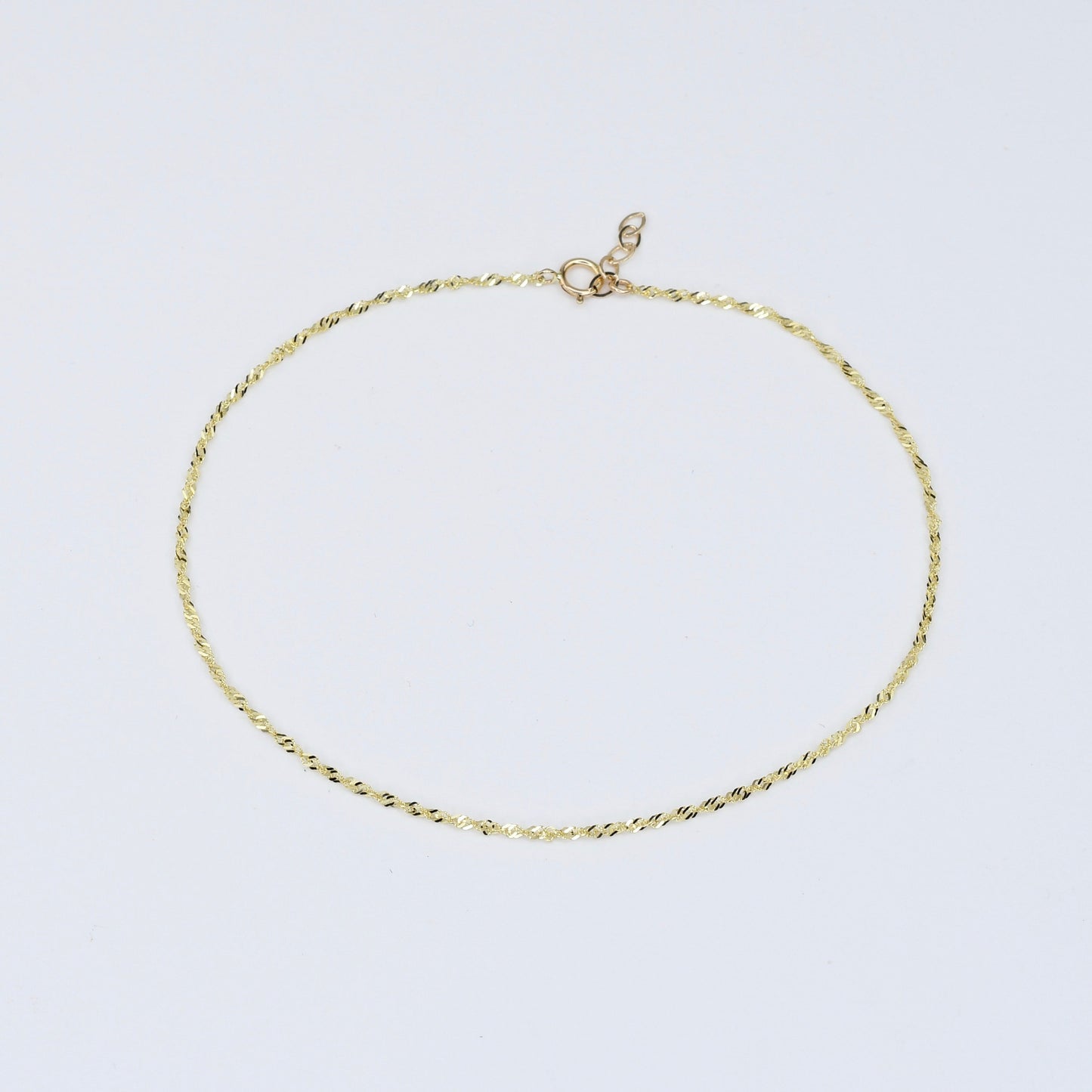 14K Gold Delicate Anklet - 14K Gold Chain Anklet