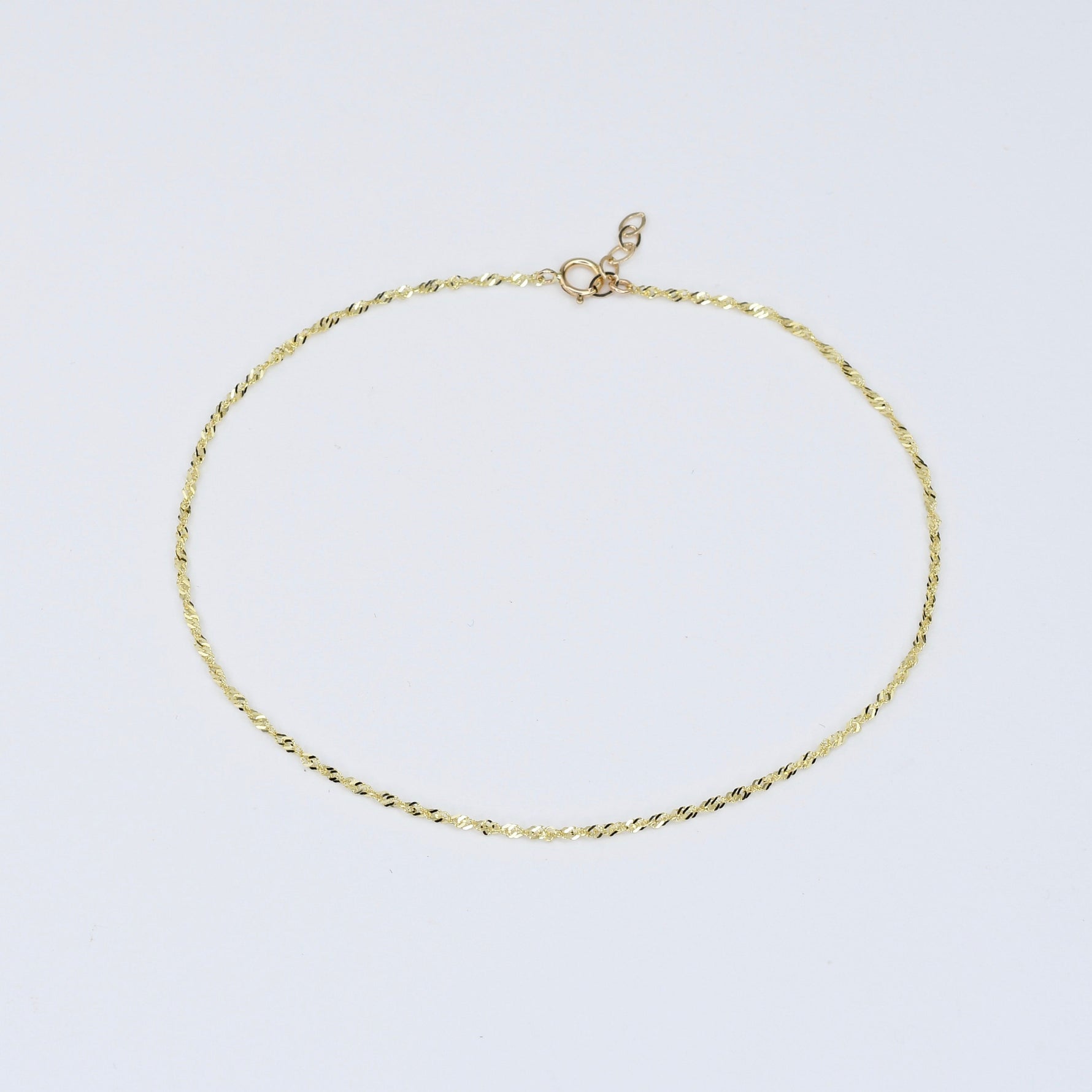 14K Gold Delicate Anklet - 14K Gold Chain Anklet - Sash Jewelry