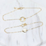 Mother daughter bracelet. 14K gold personalized bracelet. Mothers day gift - Sash Jewelry