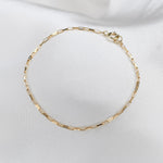 dainty 14K gold chain bracelet rectangle box links