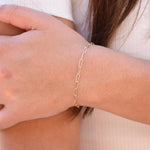 14K Gold Paper Clip Chain Bracelet