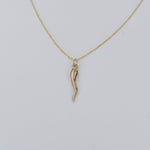 14K Gold Italian Horn Necklace - Sash Jewelry