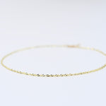 14K Gold Delicate Anklet - 14K Gold Chain Anklet - Sash Jewelry