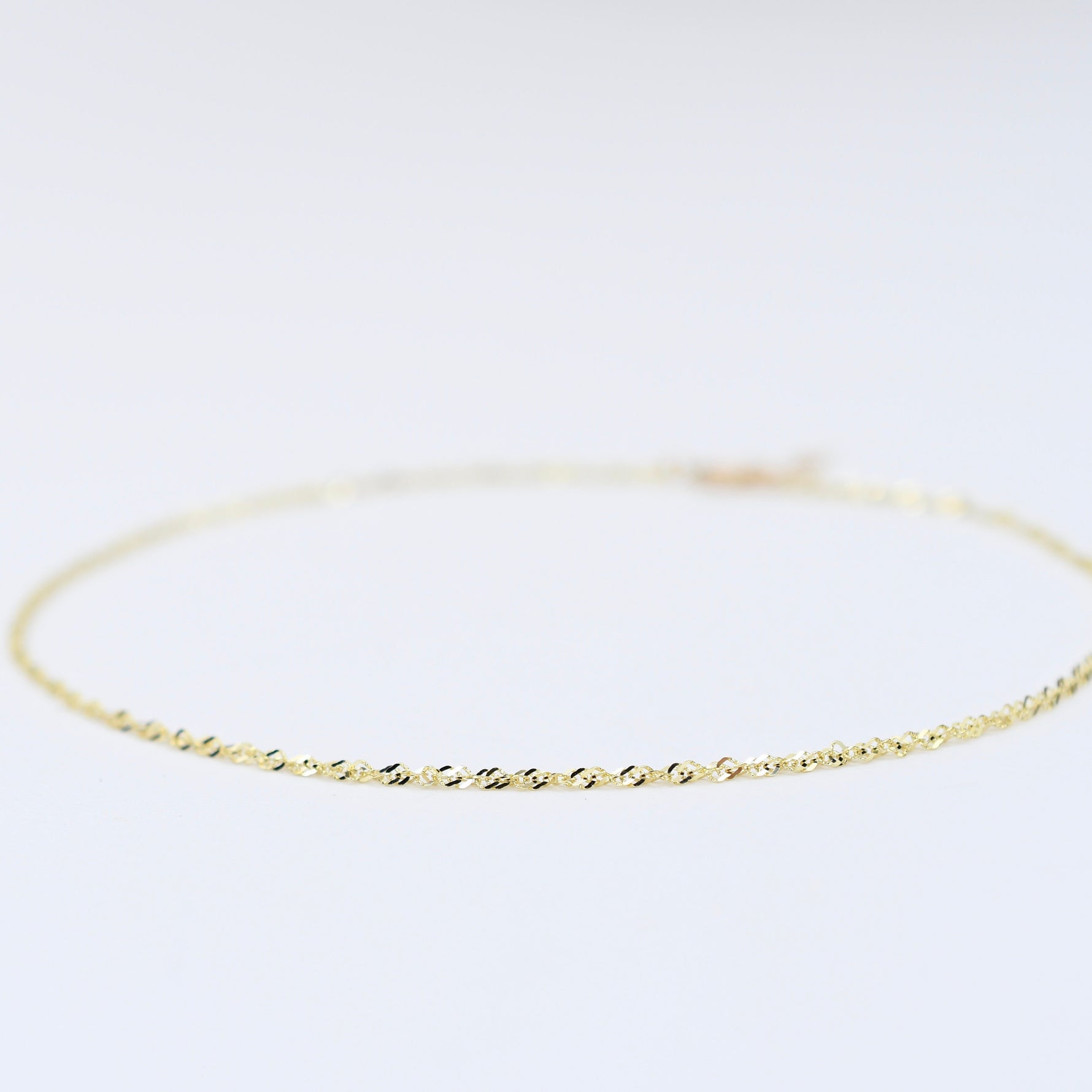 14K Gold Delicate Anklet - 14K Gold Chain Anklet - Sash Jewelry
