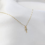 14K Gold Tiny Cross Necklace - Sash Jewelry