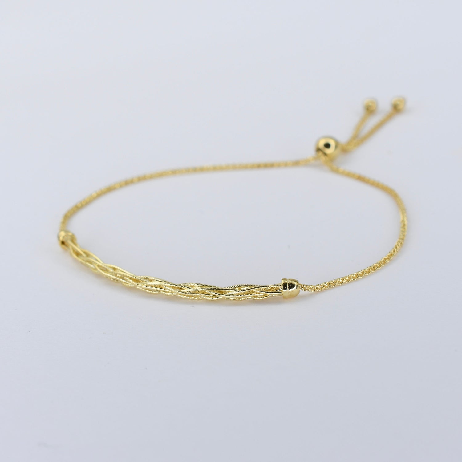 14K Solid Gold Adjustable Bracelet