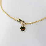 14K Gold Wheat Chain Bracelet with Tiny Heart Charm - Sash Jewelry