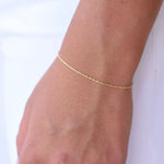 14K Gold Dainty Sparkle Chain Bracelet - Sash Jewelry