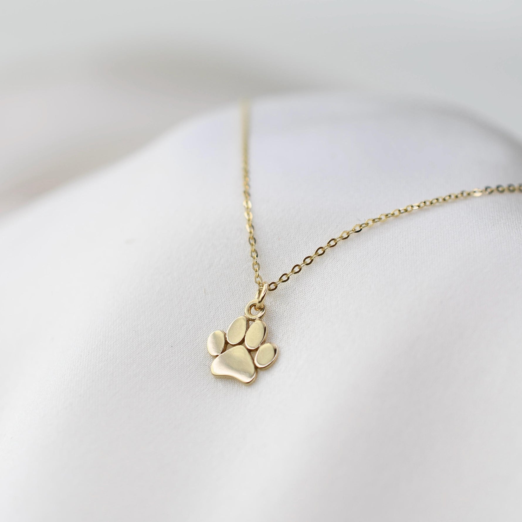 14K Gold Paw Charm Necklace for Dog Lovers - Sash Jewelry